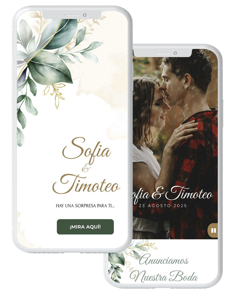 Vista previa de la invitación en celular