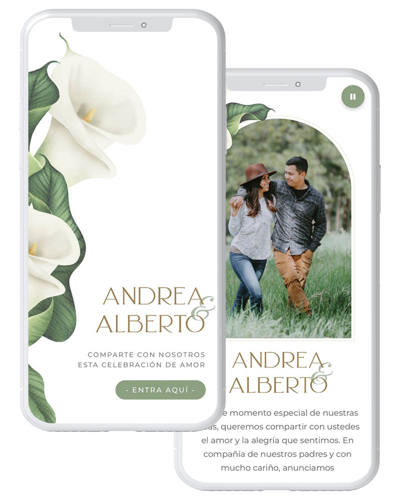 Vista previa de la invitación en celular