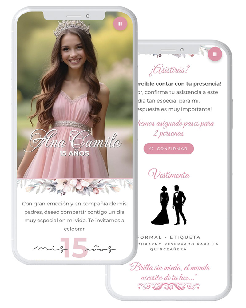 Vista previa de la invitación en celular
